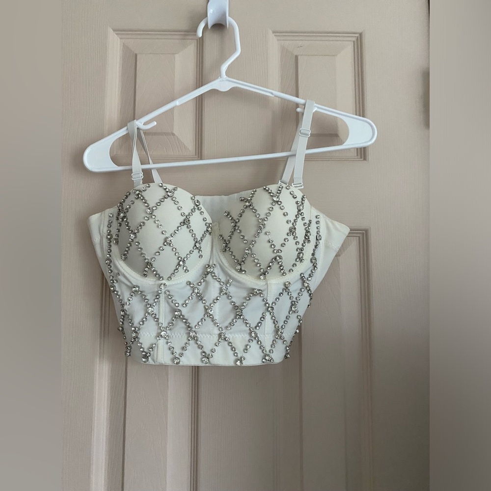 White bustier top